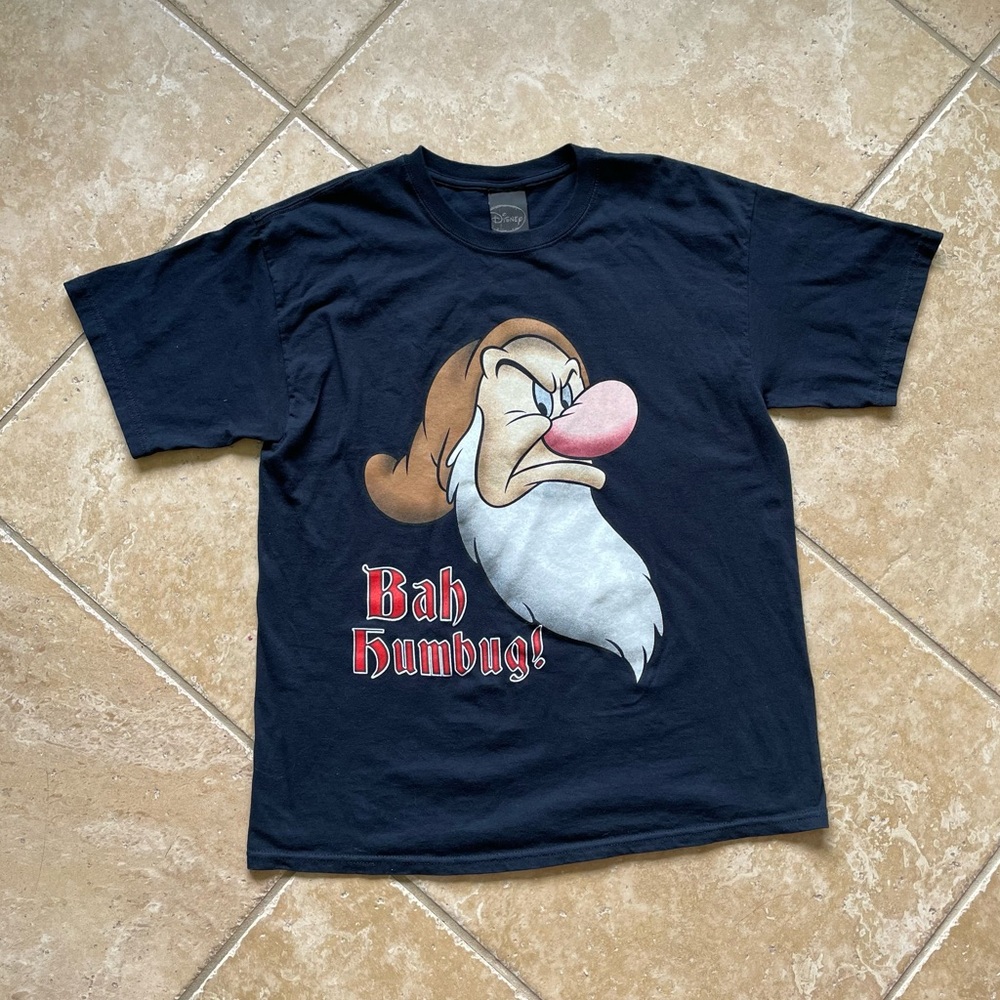 Vtg 90s Disney/ Gildan Bah Humbug Grumpy Snow White 7 Dwarfs Christmas T-Shirt